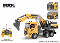 Pampam Toys 6-Channel 1:20 Scale Remote Control Excavator Truck with Spray, Light & Sound
