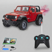 Pampam Toys 1:16 Scale 5-Channel RC Spray Wrangler Jeep Remote Control Car with LED Lights and Rechargeable Battery
